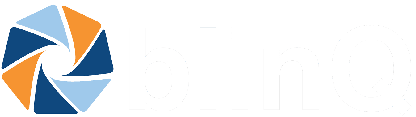 blinQ logo liggende hvit