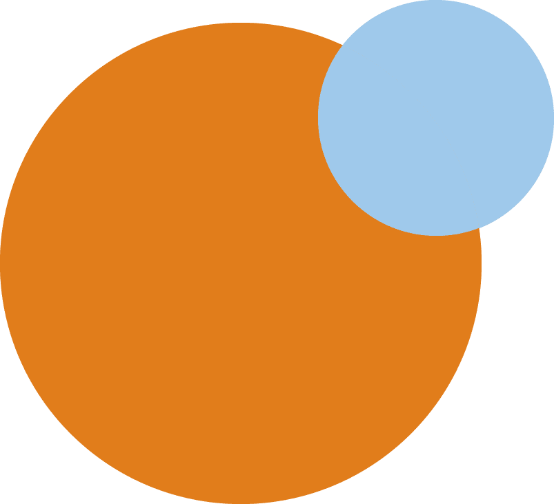 circle pattern oransj double blue